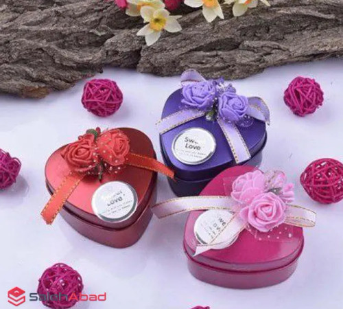 جعبه فلزی کادویی طرح قلب پاپیون خارجی